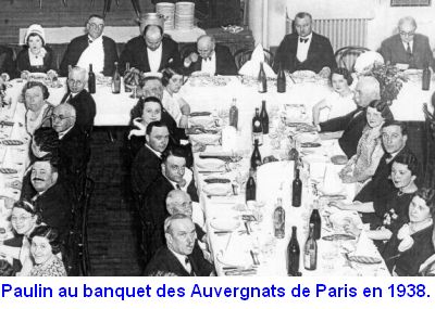 Paulin au banquet des Auvergnats de Paris en 1938.