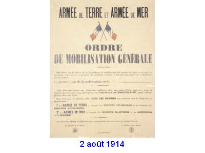 Ordre de mobilisation générale du 2 août 1914